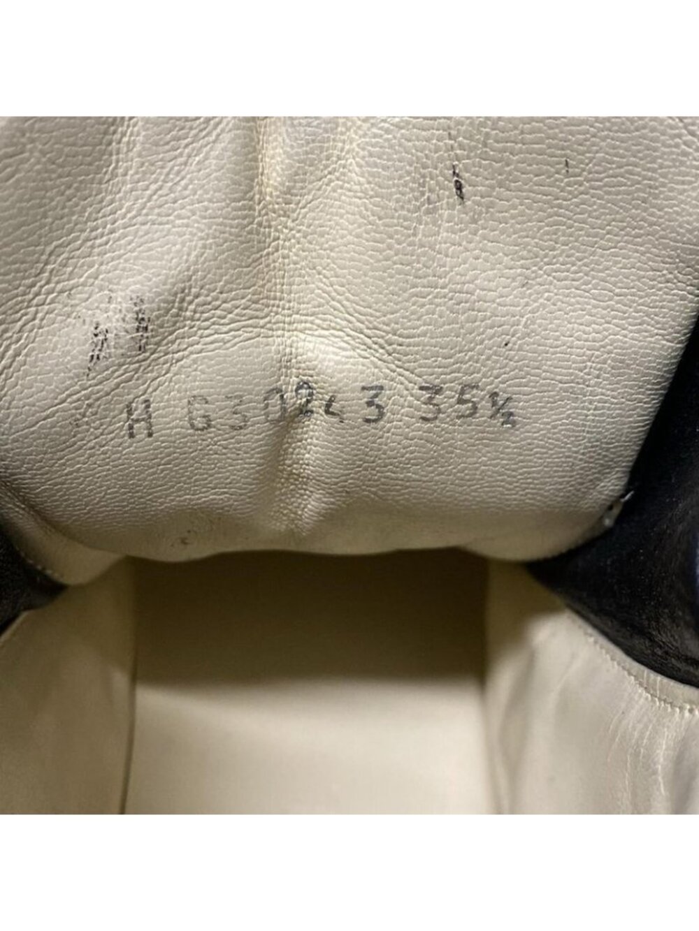 Chanel Sneakers 35.5 Black Brown Ivory High Cut Border - Picture 6 of 9